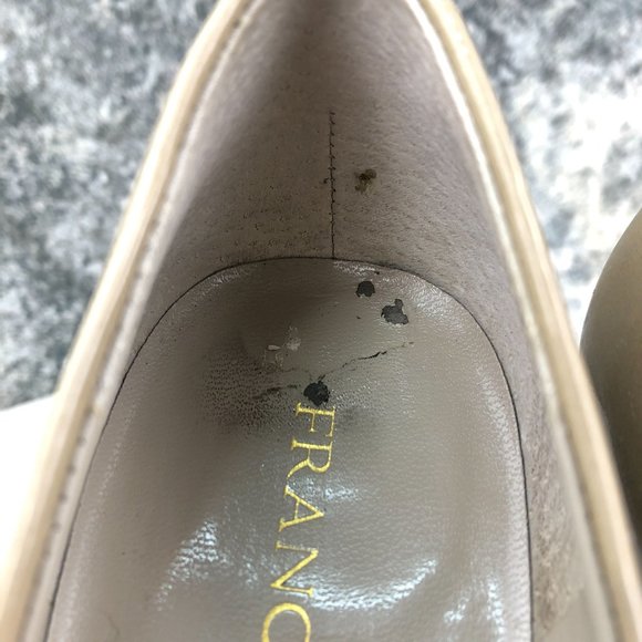 Franco Sarto Women's Size 7.5M Napoli Tan Leather Patent Slip On High Heel Pumps - Picture 4 of 13